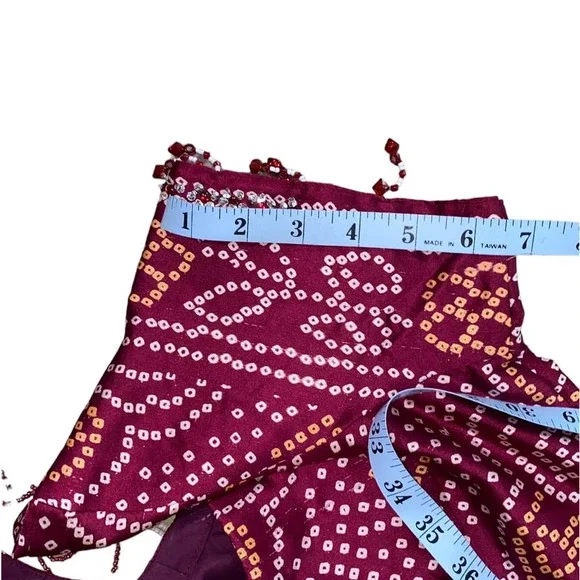 Women's Red & Brown India Lengha, Chanya Choli (~L) - Picture 12 of 13